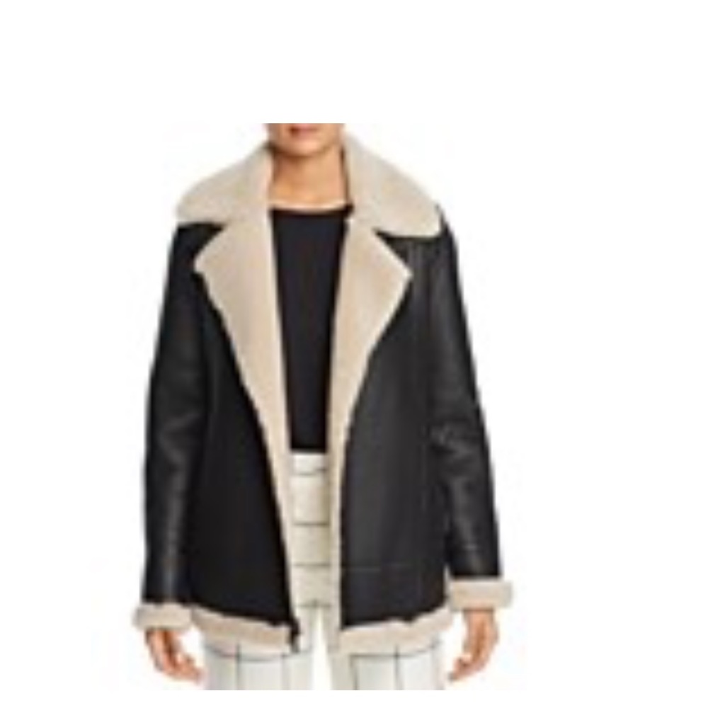 Maximilian Furs Lamb Shearling Aviator Jacket